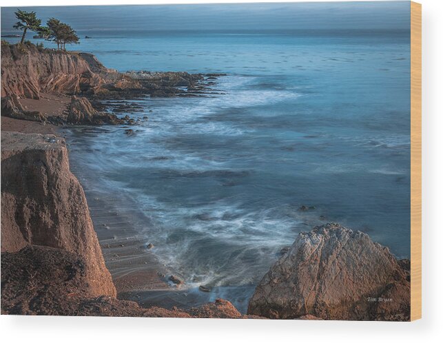 Central Coast Wood Print featuring the photograph Song at the End of Day--- Shell Beach by Tim Bryan