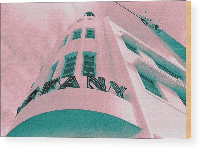 Florida Wood Print featuring the photograph South Beach Miami Tiffany Hotel Tropical Art Deco by Steven Hlavac