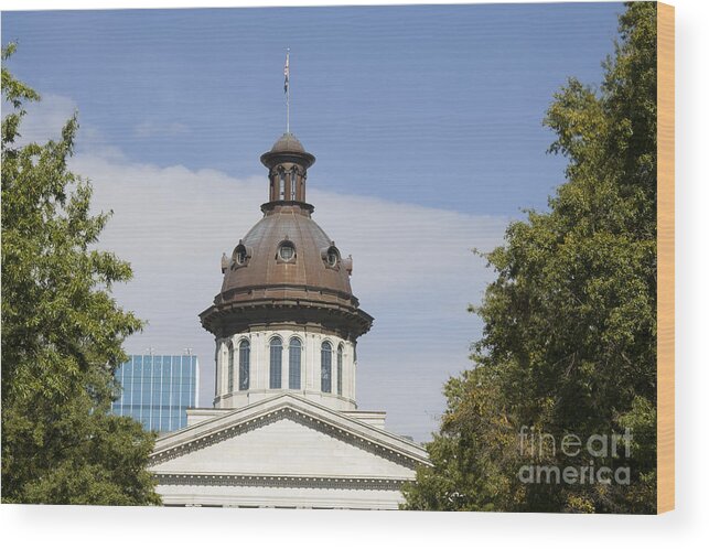 American Wood Print featuring the photograph South Caroilna Capital building detail by Ules Barnwell