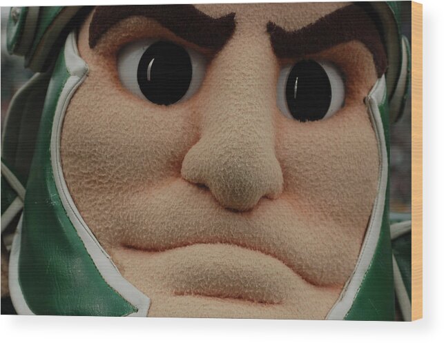 Michigan State University Wood Print featuring the photograph Sparty Face by John McGraw