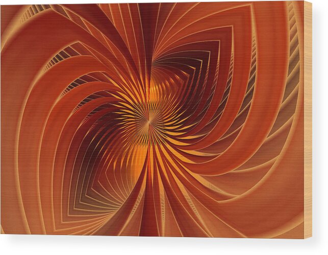 Abstract Wood Print featuring the digital art Spin Cycle by Phil Clark