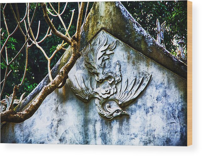 Parks Asian Stone Carvings Wood Print featuring the photograph Spirit Stone by Rick Bragan