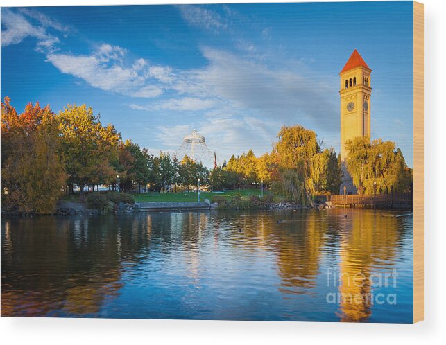 America Wood Print featuring the photograph Spokane Reflections by Inge Johnsson