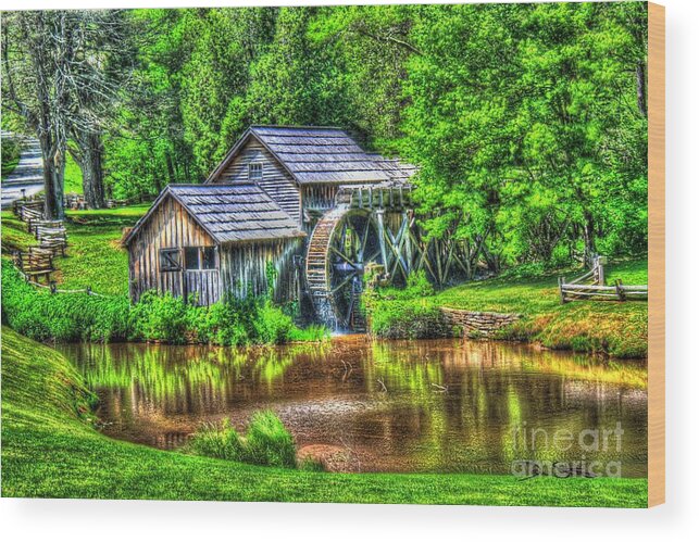 Historic Wood Print featuring the photograph Spring at the Mill by Dan Stone