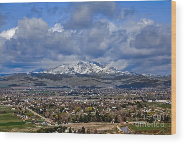 Gem County Wood Print featuring the photograph Spring Snow On Squaw Butte by Robert Bales