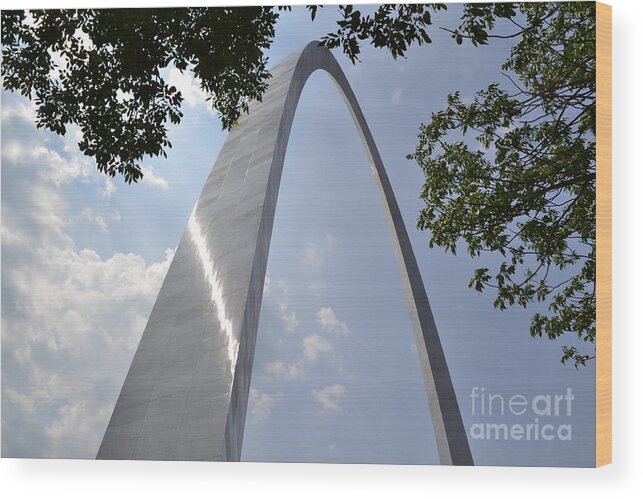 St. Louis Wood Print featuring the photograph St. Louis Arch by Cat Rondeau