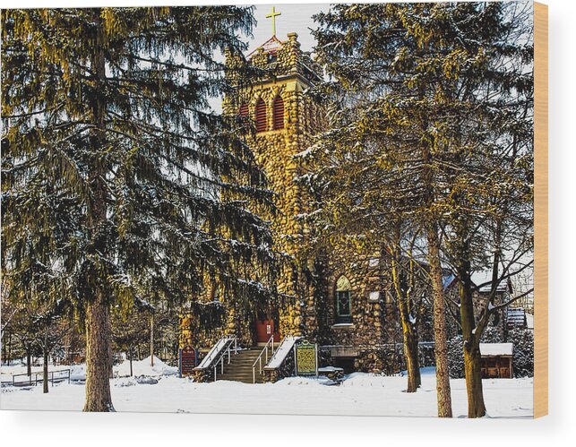 Church Wood Print featuring the photograph St Mary Church Manchester Michigan by Pat Cook