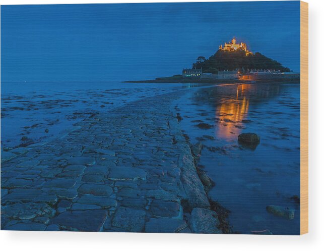 Cornwall Wood Print featuring the photograph St Michaels Mount by David Ross
