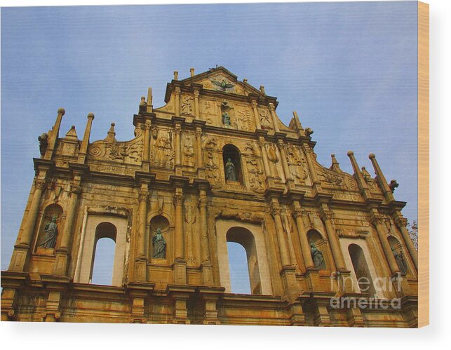 Saint Wood Print featuring the photograph St. Paul Church in Macao by Amanda Mohler