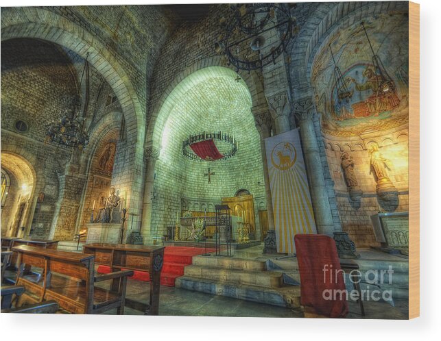 St Pere De Puelles Church Wood Print featuring the photograph St Pere de Puelles Church - Barcelona by Yhun Suarez