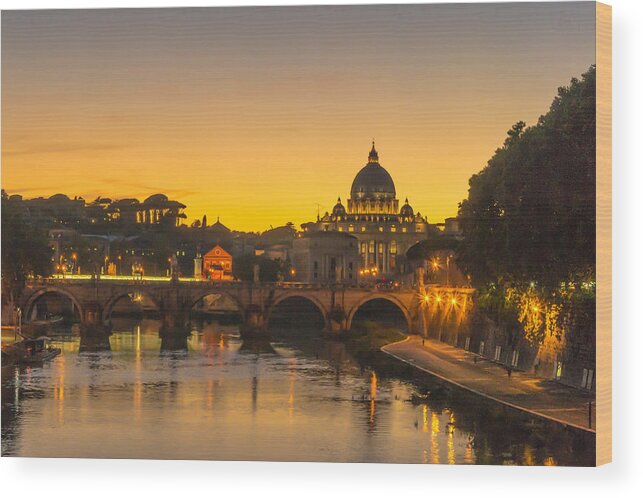 St Peters Wood Print featuring the photograph St Peters at Sunset by Weir Here And There