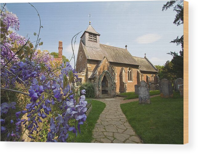 Shirley Mitchell Wood Print featuring the photograph St Peters Church Hambledon by Shirley Mitchell