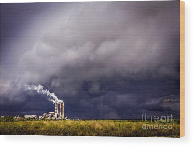 Stacks In The Clouds Wood Print featuring the photograph Stacks in the Clouds #1 by Marvin Spates