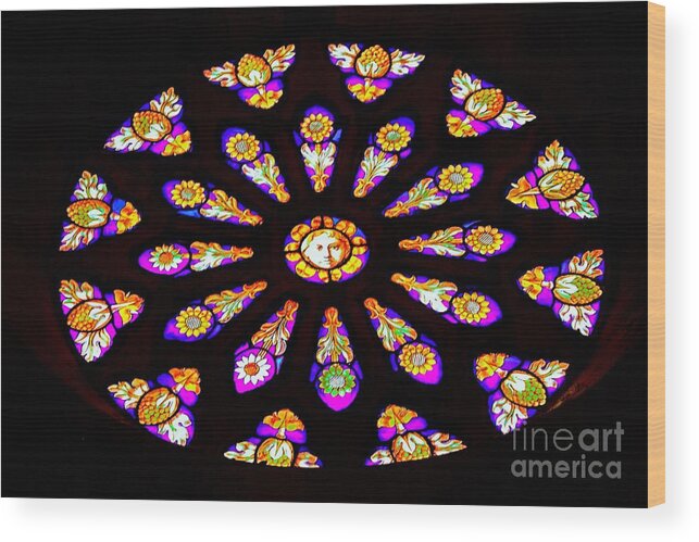 Stained Wood Print featuring the photograph Stained Glass Window by Nicola Fiscarelli