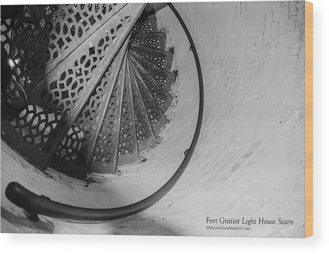 Usa Wood Print featuring the photograph Stairs at the Fort Gratiot Light House by LeeAnn McLaneGoetz McLaneGoetzStudioLLCcom