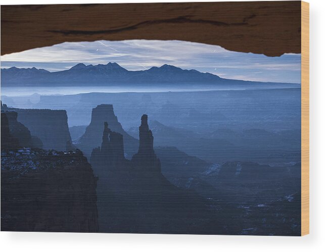 Utah Wood Print featuring the photograph Starlit Mesa by Dustin LeFevre
