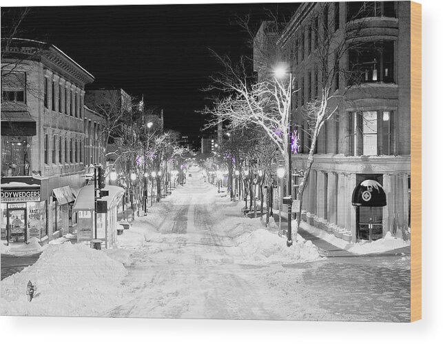 Capitol Wood Print featuring the photograph State Street Madison by Steven Ralser