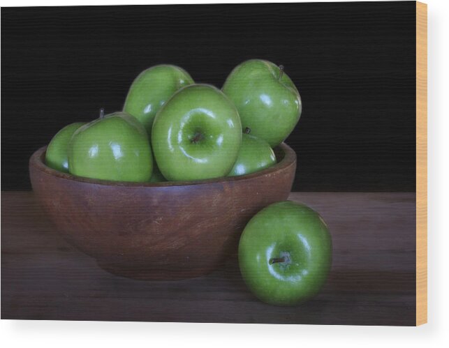 Apples Wood Print featuring the photograph Still Life with Green Apples by Nikolyn McDonald