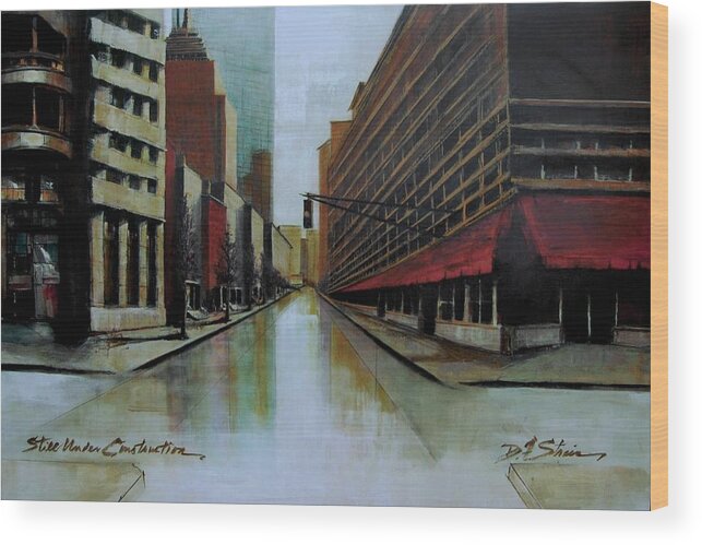 Fineartamerica.com Wood Print featuring the painting Still Under Construction SIXTEEN by Diane Strain