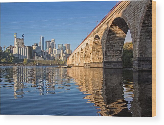 Stone Arch Bridge Wood Print featuring the photograph Stone Arch by Day by Angie Schutt