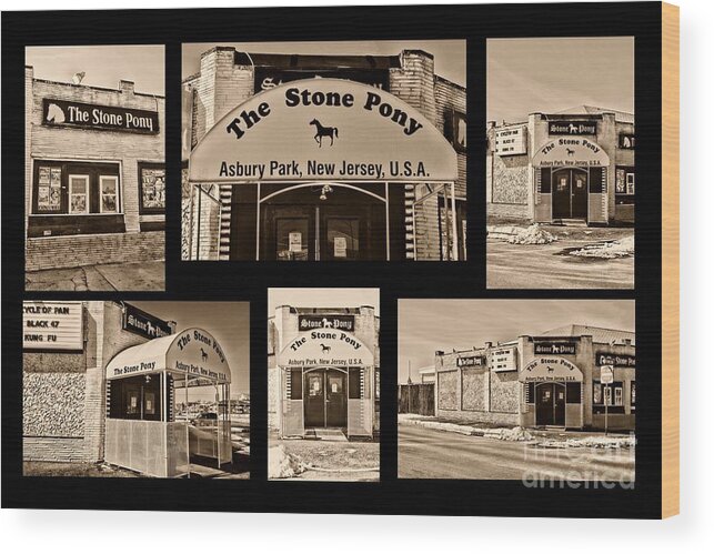 Paul Ward Wood Print featuring the photograph Stone Pony Montage by Paul Ward