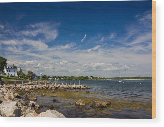 Stonington Point Wood Print featuring the photograph Stonington Point Seascape by Kirkodd Photography Of New England