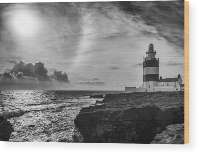 Hook Wood Print featuring the photograph Storm approaching Hook Head by Nigel R Bell