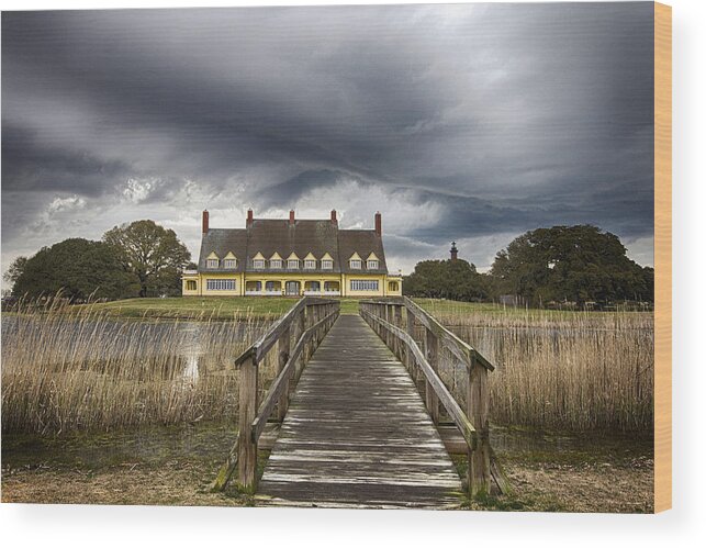 Whale Wood Print featuring the photograph Storm at Whalehead Club by Alan Raasch