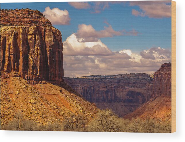 Moab Wood Print featuring the photograph Storm Building by Edie Snell