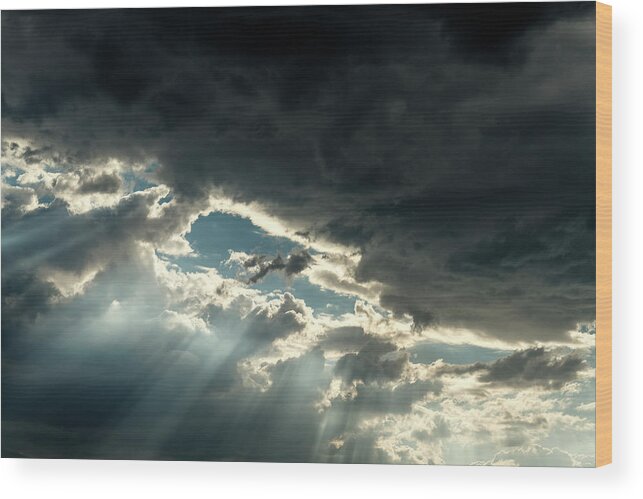 Scenics Wood Print featuring the photograph Storm Clouds by Contrastaddict