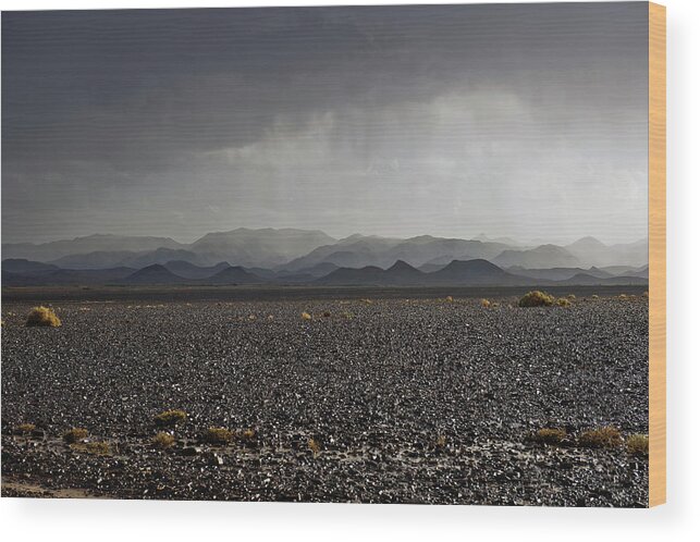 Scenics Wood Print featuring the photograph Storm In Moroccan Desert Africa by Pavliha