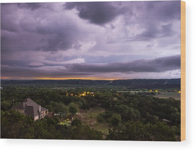 Night Wood Print featuring the photograph Storm In The Valley by Darryl Dalton