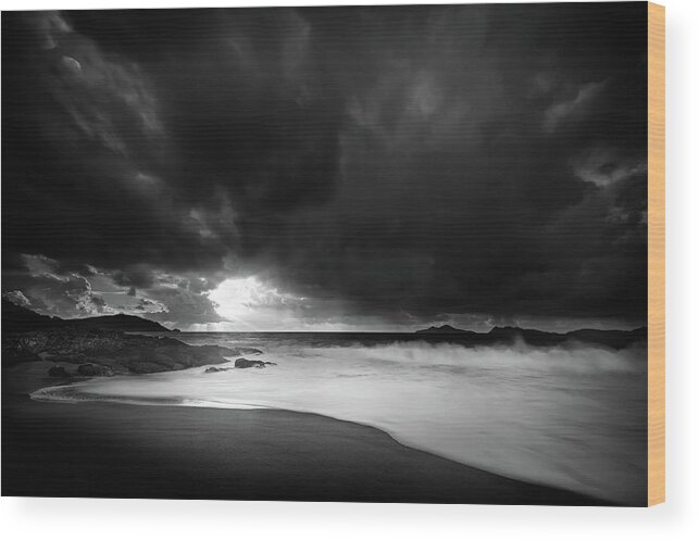 Landscape Wood Print featuring the photograph Storm Lights by Santiago Pascual Buye
