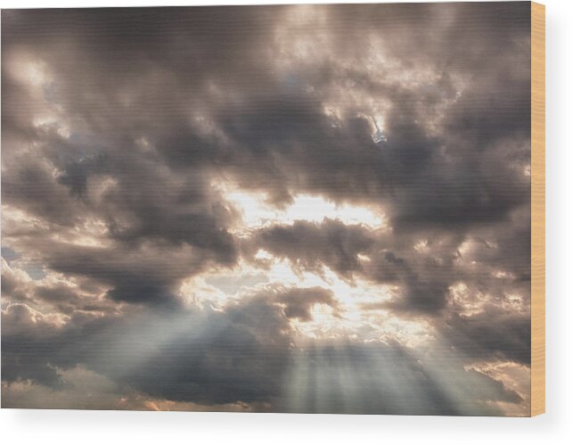 Calm Wood Print featuring the photograph Storm Rays by Lars Lentz