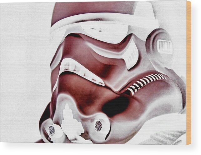 Stormtrooper Wood Print featuring the photograph Stormtrooper Helmet 23 by Micah May