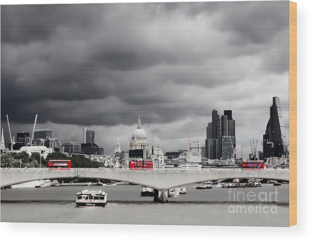 England Wood Print featuring the photograph Stormy Skies over London by Jeremy Hayden