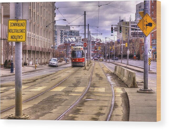 Nicky Jameson Photography Wood Print featuring the photograph Street Car on Lakeshore by Nicky Jameson