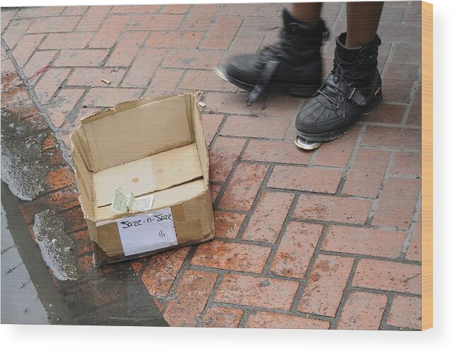 Tap Dancer Wood Print featuring the photograph Street Tap Dancing on Bourbon Street by Bradford Martin