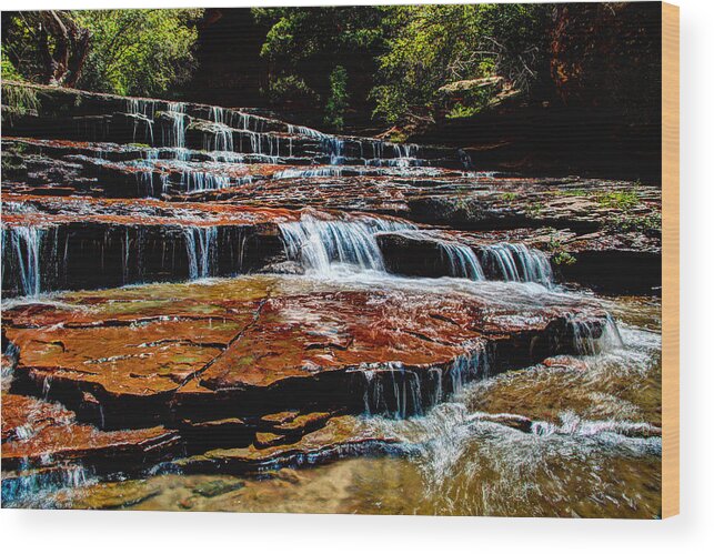 Waterfall Wood Print featuring the photograph Subway Falls by Chad Dutson