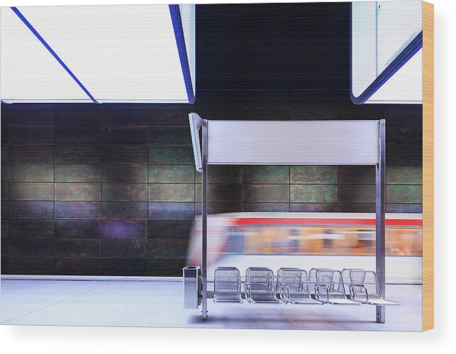 Railroad Track Wood Print featuring the photograph Subway Station by Mf-guddyx