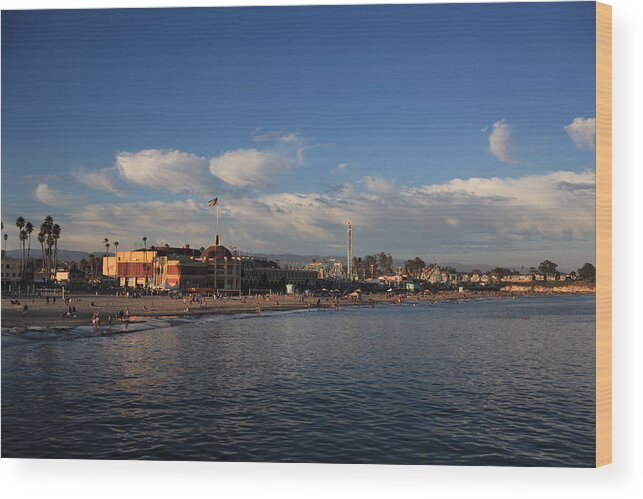 Santa Cruz Beach Boardwalk Wood Print featuring the photograph Summer Evenings in Santa Cruz by Laurie Search