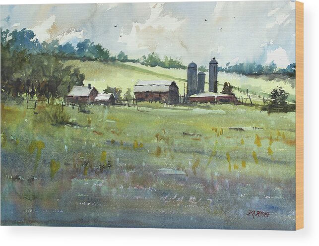 Ryan Radke Wood Print featuring the painting Summer Fields by Ryan Radke