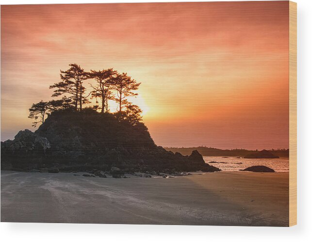 British Columbia Wood Print featuring the photograph Sundown at Schooner Cove by Allan Van Gasbeck