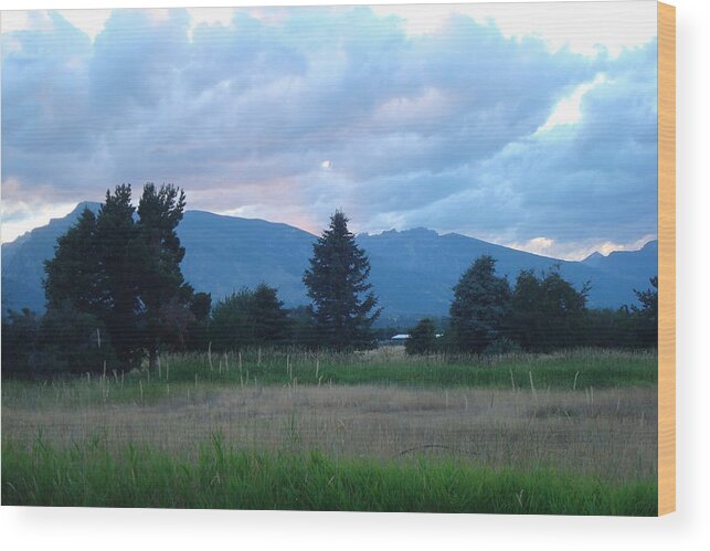 Mountains Wood Print featuring the photograph Sundown at the Bitterroots by Susan Woodward