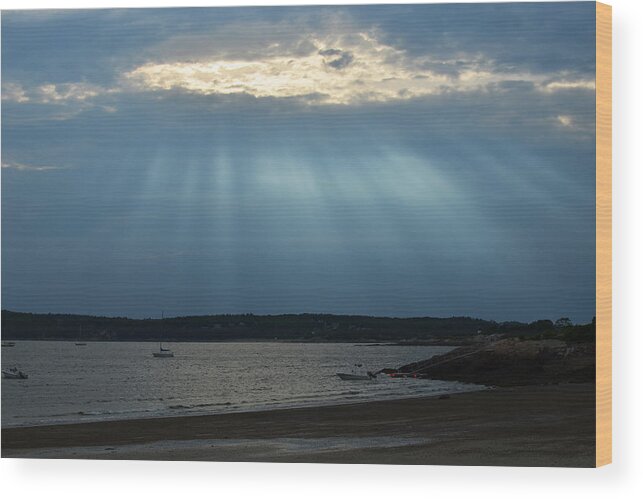 Niles Wood Print featuring the photograph Sunrays over Niles beach by Toby McGuire