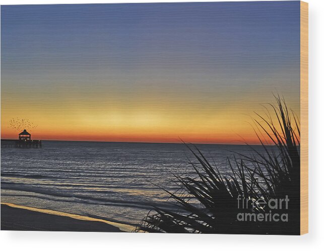 Folly Beach Wood Print featuring the photograph Sunrise at Folly by Elvis Vaughn