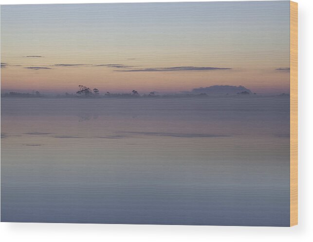 Chincoteague Wood Print featuring the photograph Sunrise At The Snow Goose Pool by Denise Bush