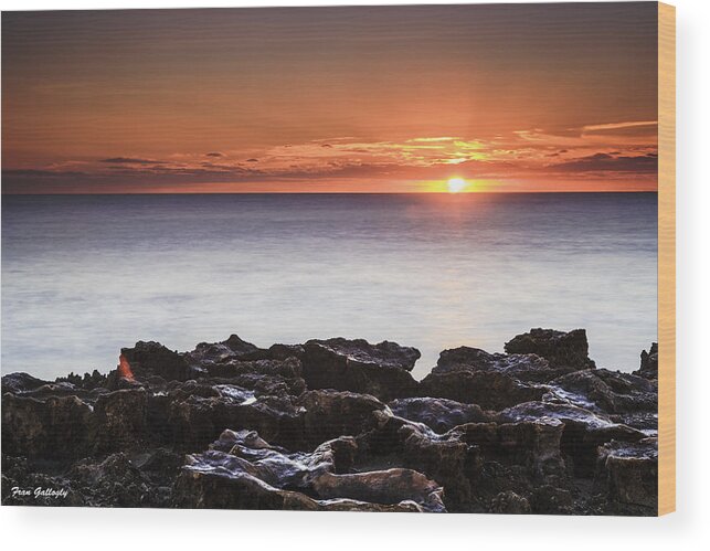 Sunrise Wood Print featuring the photograph Sunrise in Stuart by Fran Gallogly