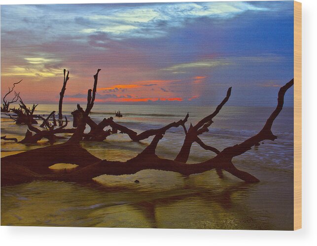 Bulls Island Wood Print featuring the photograph Sunrise on Bulls Island by Bill Barber