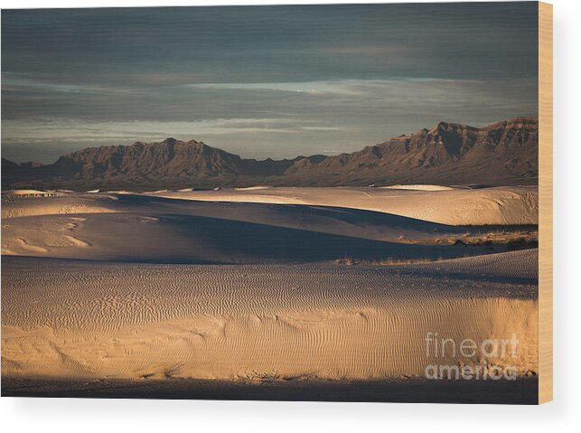 White Sands Wood Print featuring the photograph Sunrise on the Dunes by Sherry Davis